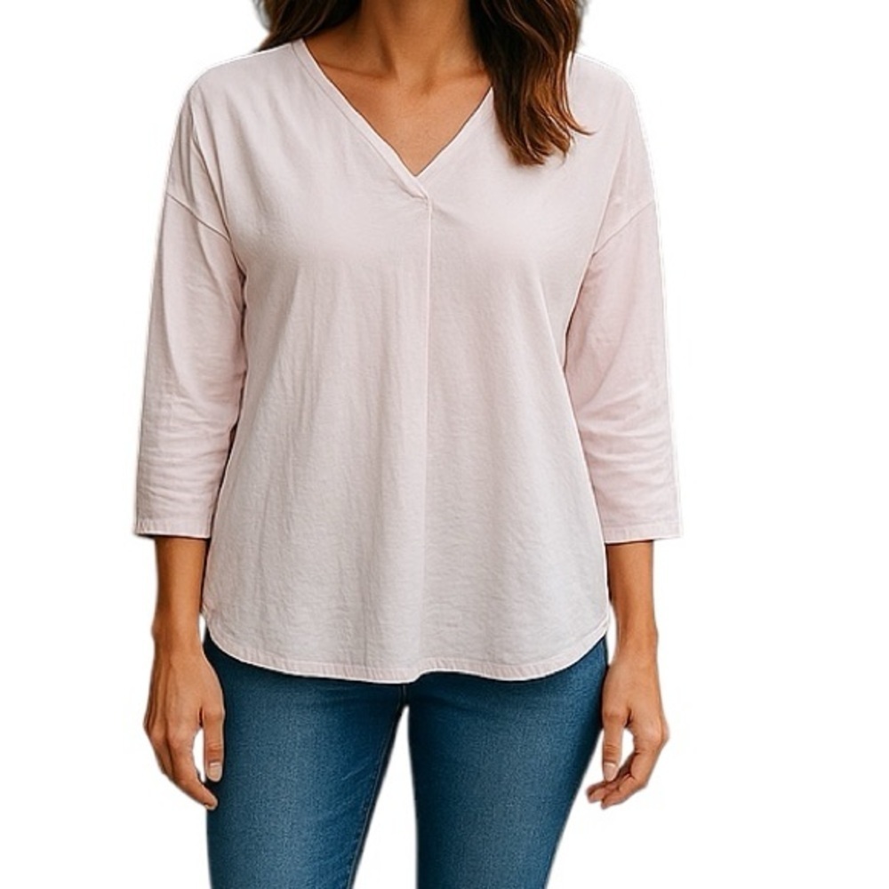 J. Jill Medium Pink Dolman Long Sleeve Shirt Soft Tencel Casual Modest Flowy